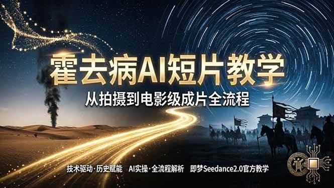 （18155期）《霍去病》AI短片教学：即梦AI Seedance2.0实操，从拍摄到电影级成片全流程-吾爱网创