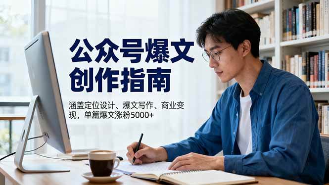 （16380期）公众号爆文创作指南，涵盖定位设计+爆文写作+商业变现，单篇爆文涨粉5000+-吾爱网创
