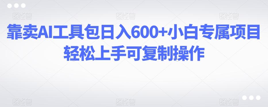 靠卖AI工具包日入600+小白专属项目轻松上手可复制操作-吾爱网创