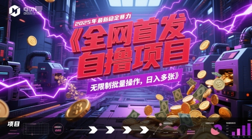 全网首发，2025年最新稳定暴力全自动自撸项目，无限制批量操作，日入多张【揭秘】-吾爱网创