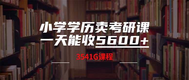 （14561期）小学学历卖考研课程，一天收5600（附3580G考研合集）-吾爱网创