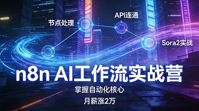 （17458期）n8n AI工作流实战营，节点处理+API连通+Sora2实战，掌握自动化核心月薪涨2万-吾爱网创