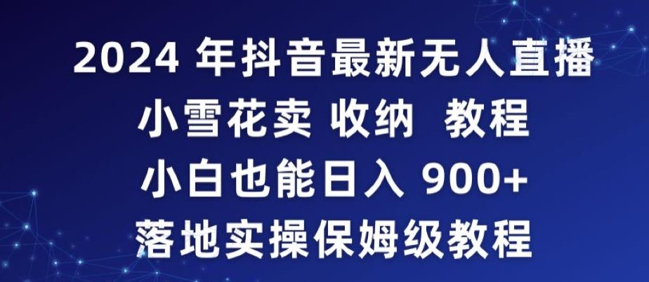 2024年抖音最新无人直播小雪花卖收纳教程，小白也能日入900+落地实操保姆级教程【揭秘】-吾爱网创