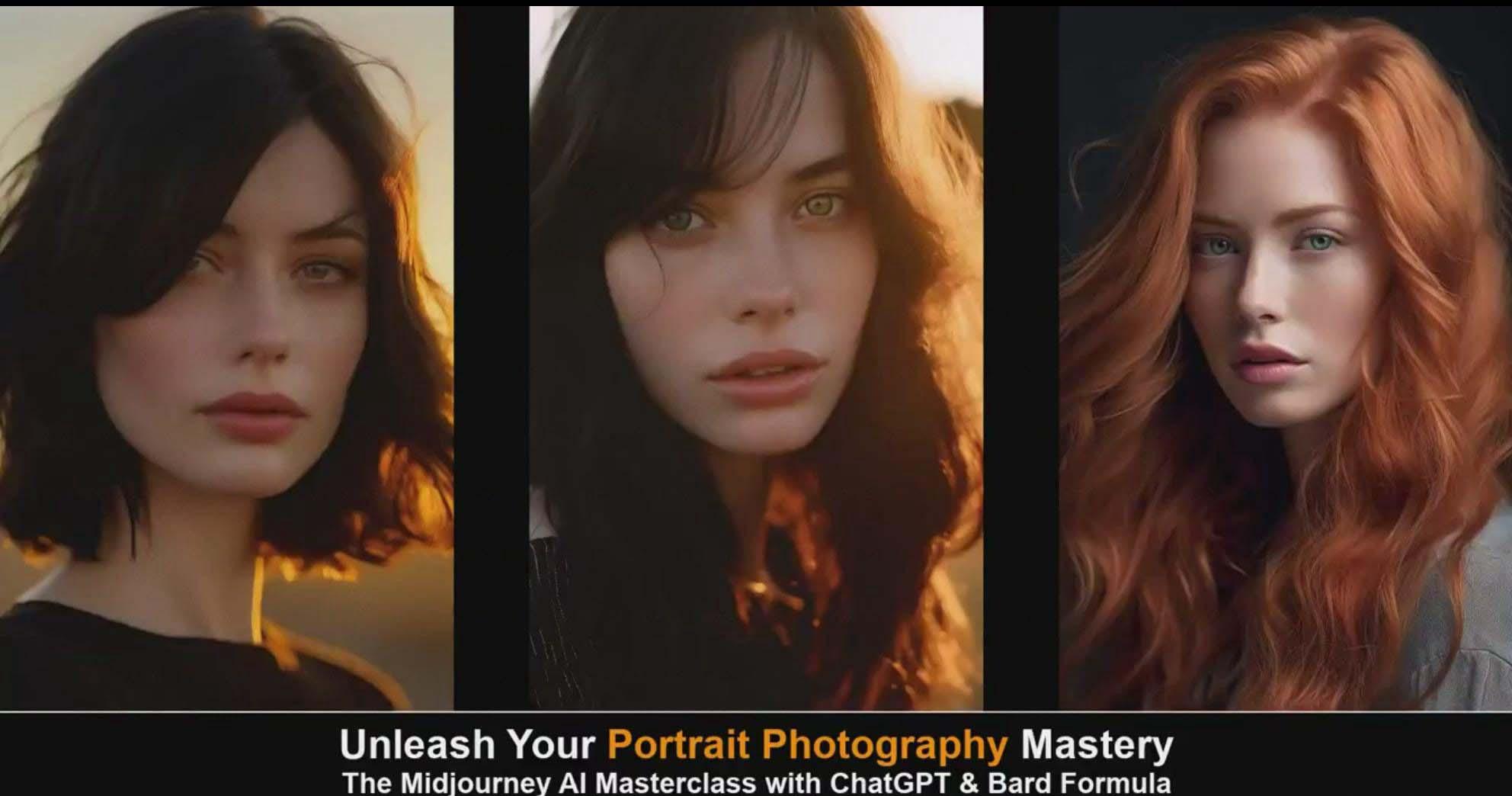 图片[3]-(9312期)Midjourney v5 ChatGPT 和 Bard AI人工智能人像摄影大师班-15节-中英字幕-吾爱网创