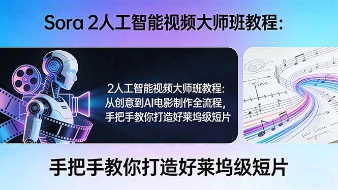 （17688期）Sora 2人工智能视频大师班教程：从创意到AI电影制作全流程，手把手教你打造好莱坞级短片-吾爱网创