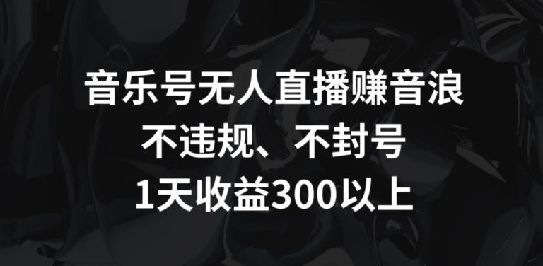 音乐号无人直播赚音浪，不违规、不封号，1天收益300+【揭秘】-吾爱网创