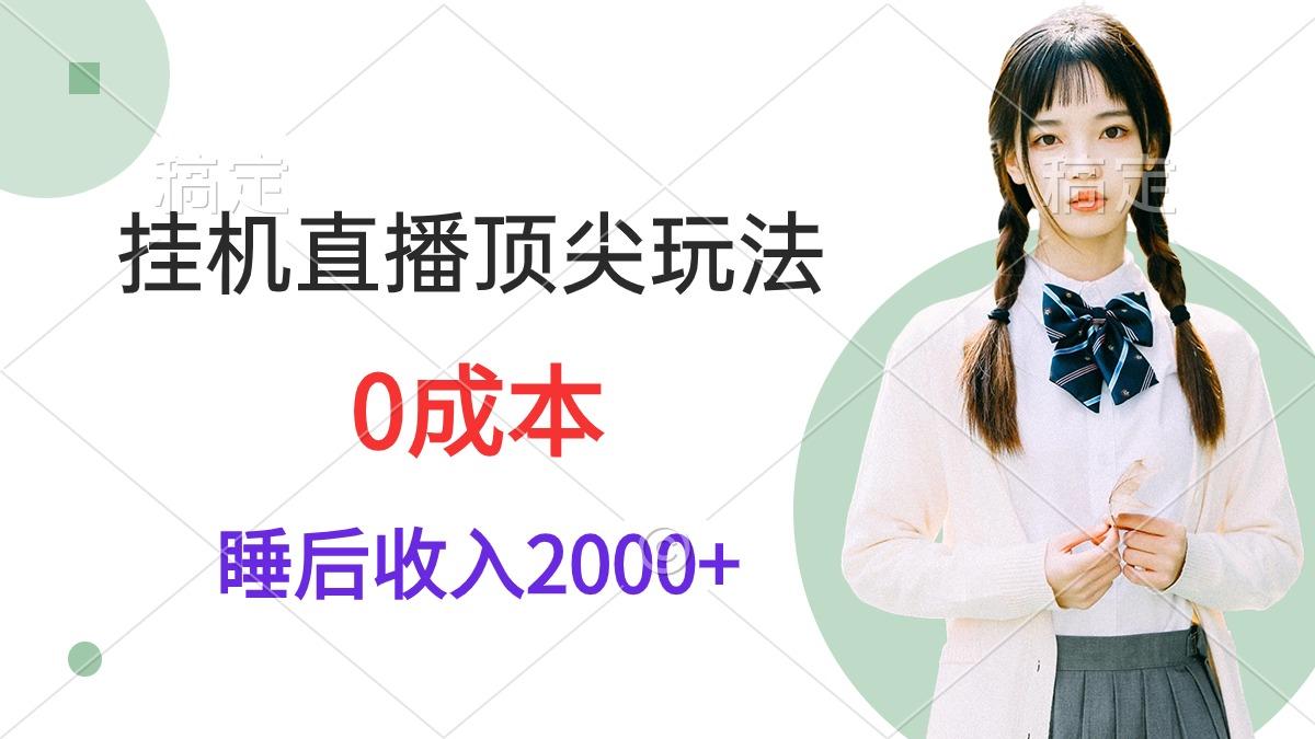 (9715期)挂机直播顶尖玩法，睡后日收入2000+、0成本，视频教学-吾爱网创