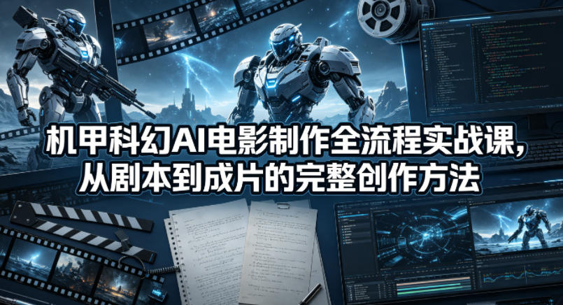机甲科幻AI电影制作全流程实战课，从剧本到成片的完整创作方法-吾爱网创