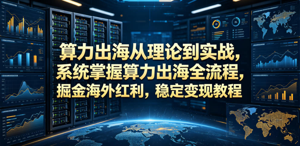 算力出海从理论到实战，系统掌握算力出海全流程，掘金海外红利，稳定变现教程-吾爱网创