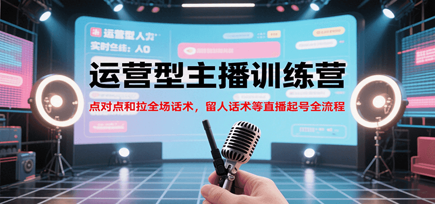 运营型主播训练营，点对点和拉全场话术，留人话术等直播起号全流程（更新7月）-吾爱网创