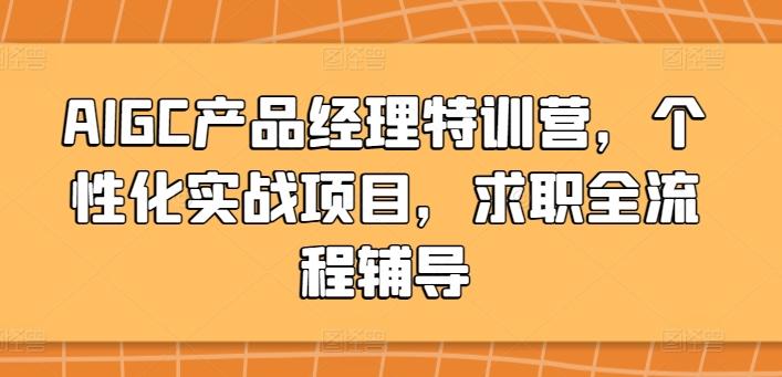 AIGC产品经理特训营，个性化实战项目，求职全流程辅导-吾爱网创