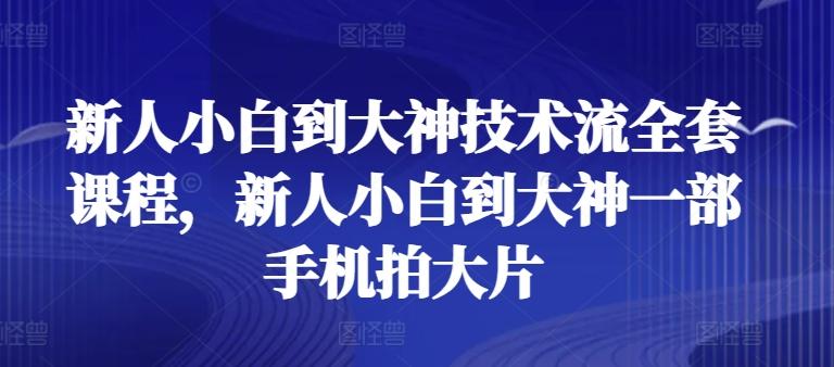 新人小白到大神技术流全套课程，新人小白到大神一部手机拍大片-吾爱网创
