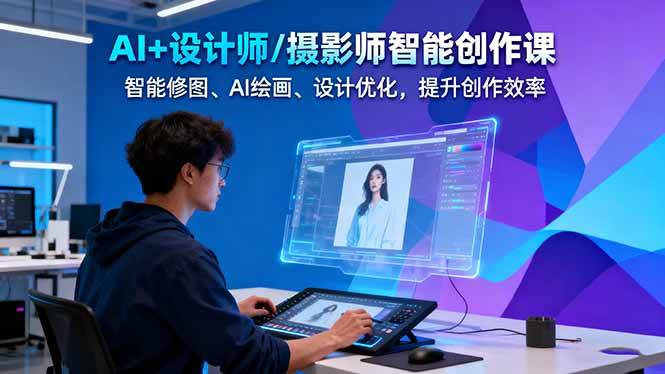 （16398期）AI+设计师/摄影师智能创作课：智能修图、AI绘画、设计优化，提升创作效率-吾爱网创