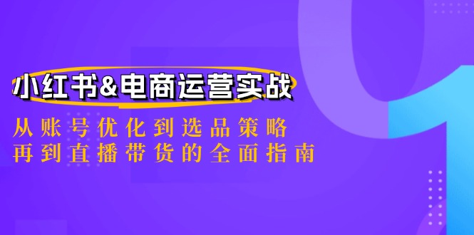小红书&电商运营实战：从账号优化到选品策略，再到直播带货的全面指南-吾爱网创