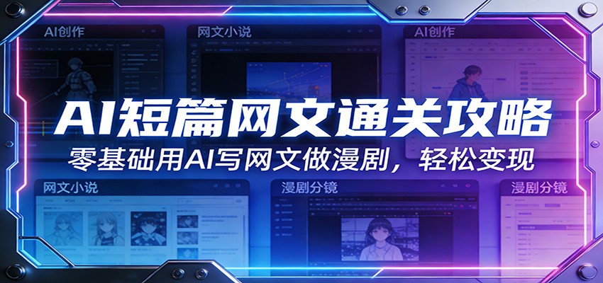 AI短篇网文通关攻略：零基础用AI写网文做漫剧，轻松变现-吾爱网创