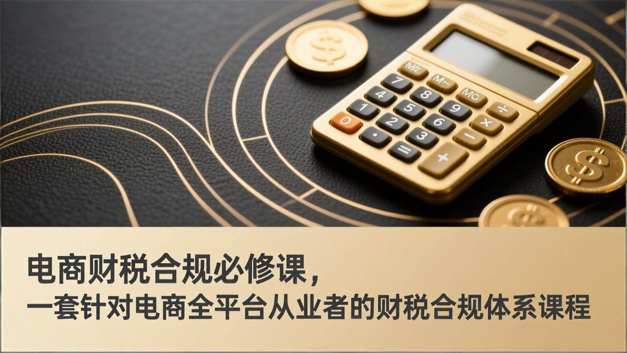 （17359期）电商财税合规必修课，是一套针对电商全平台从业者的财税合规体系课程-吾爱网创