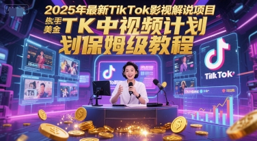 2025年最新TikTok影视解说项目,新手也能挣美金,TK中视频计划保姆级教程-吾爱网创