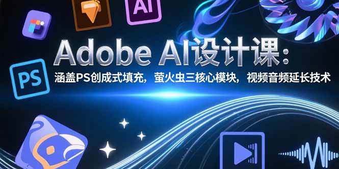 （15469期）Adobe AI设计课：涵盖PS创成式填充，萤火虫三核心模块，视频音频延长技术-吾爱网创