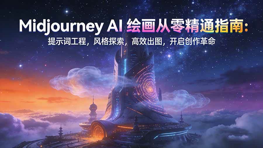 （17118期）Midjourney AI绘画从零精通指南：提示词工程，风格探索，高效出图，开启创作革命-吾爱网创