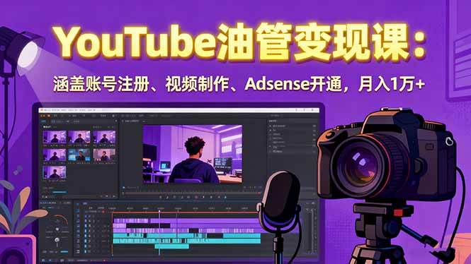 （15987期）2025YouTube油管变现课：涵盖账号注册、视频制作、Adsense开通，月入1万+-吾爱网创