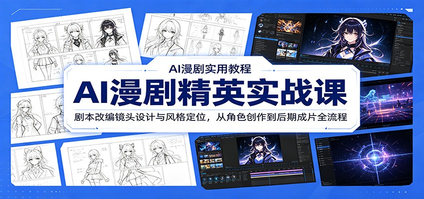 AI漫剧精英实战课:剧本改编镜头设计与风格定位,从角色创作到后期成片全流程-吾爱网创