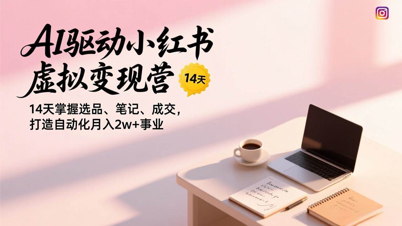 （17204期）AI驱动小红书虚拟变现营，14天掌握选品、笔记、成交，打造自动化月入2w+事业-吾爱网创