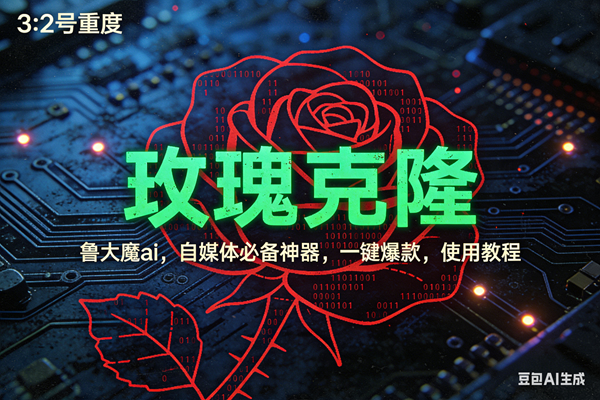 （17206期）玫瑰克隆神器，ai鲁大魔，自媒体必备工具，一键爆款神器，详细教程。-吾爱网创