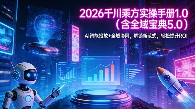 （17625期）2026 千川乘方实操手册 1.0（含全域宝典 5.0）AI 智能投放+全域协同，解锁新范式，轻松提升ROI-吾爱网创