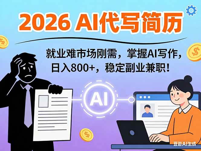 （17119期）AI代写简历，超暴利，用万能模板月入1-3万实战教程，2026年市场刚需！-吾爱网创