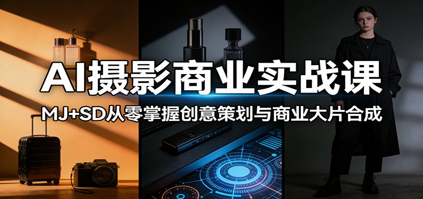 AI摄影商业实战课:MJ+SD从零掌握创意策划与商业大片合成-吾爱网创