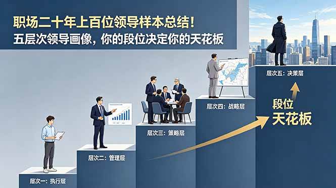 (18900期)付费文章:职场二十年上百位领导样本总结!五层次领导画像,你的段位决定你的天花板-吾爱网创