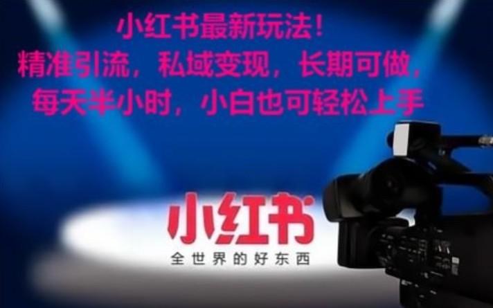 小红书最新玩法!精准引流,私域变现,长期可做,每天半小时,小白也可轻松上手-吾爱网创