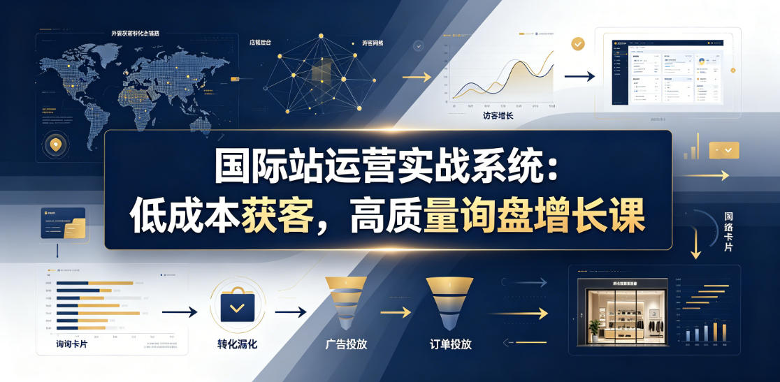 国际站运营实战系统：低成本获客，高质量询盘增长课（更新26年）-吾爱网创