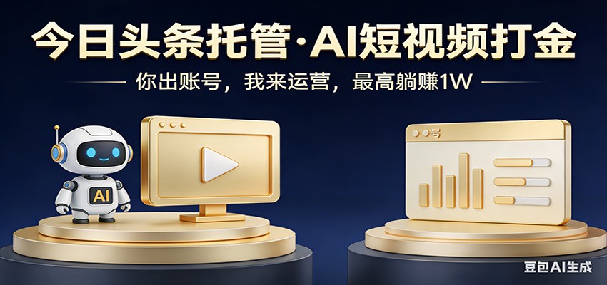 头条号AI托管,我提供作品,你提供账号,每天5分钟发布,小白躺赚3000+-吾爱网创