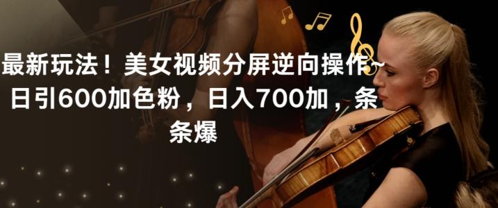 最新玩法！美女视频分屏逆向操作~日引600加色粉，日入700加，条条爆【揭秘】-吾爱网创