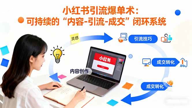 （16362期）小红书引流爆单术：构建一套低成本 可持续的“内容-引流-成交”闭环系统-吾爱网创