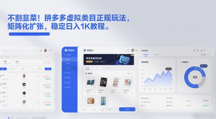 不割韭菜！拼多多虚拟类目正规玩法，矩阵化扩张，稳定日入1K教程【揭秘】-吾爱网创