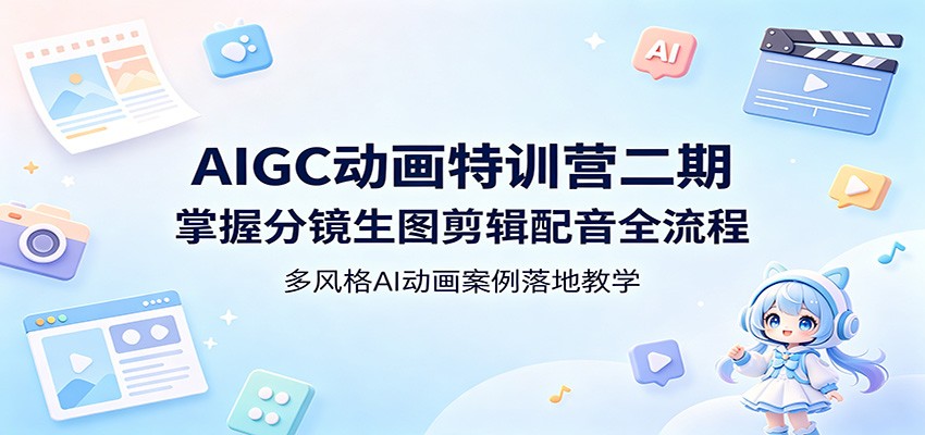 AIGC动画特训营二期：掌握分镜生图剪辑配音全流程，多风格AI动画案例落地教学-吾爱网创