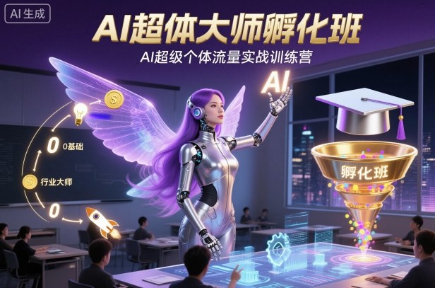 AI超体大师孵化班，AI超级个体流量实战训练营-吾爱网创