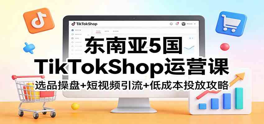 东南亚5国TikTokShop运营课:选品操盘+短视频引流+低成本投放攻略-吾爱网创