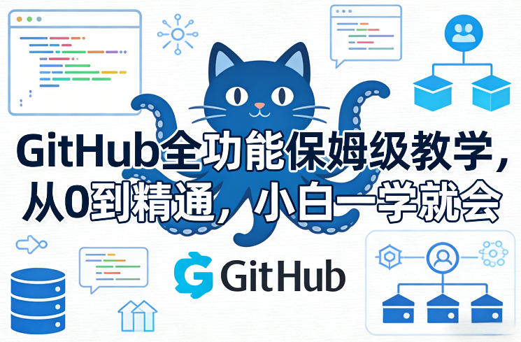 GitHub全功能保姆级教学，从0到精通，小白一学就会-吾爱网创