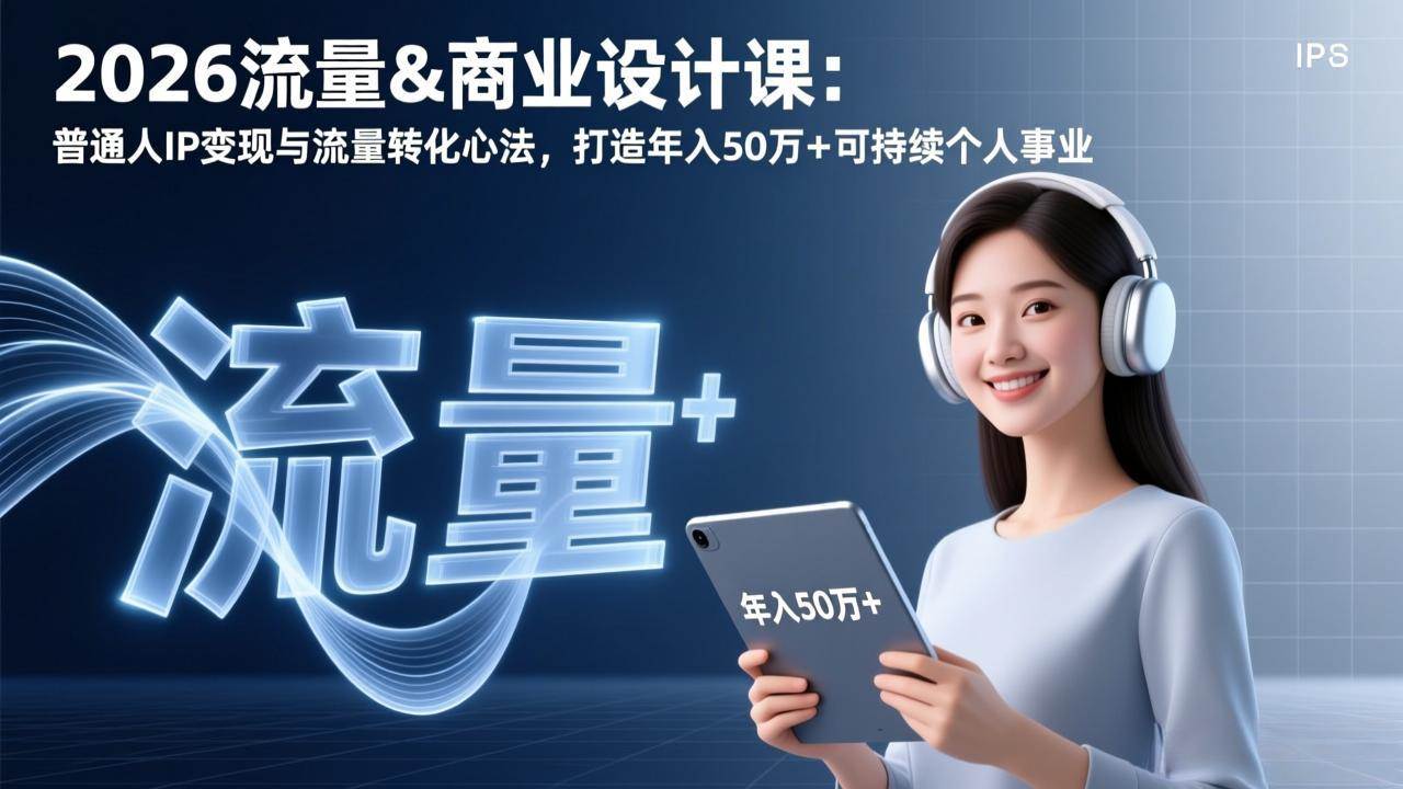 （17246期）2026流量&商业设计课：普通人IP变现与流量转化心法，打造年入50万+可持续个人事业-吾爱网创