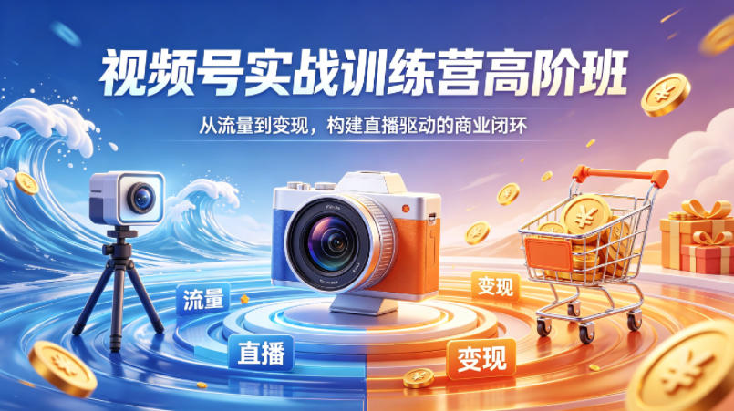 视频号实战训练营高阶班，从流量到变现，构建直播驱动的商业闭环（26年4月）-吾爱网创