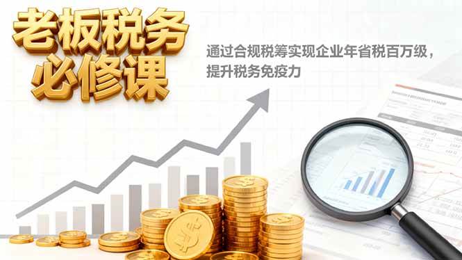 （16426期）老板税务必修课，通过合规税筹实现企业年省税百万级，提升税务免疫力-吾爱网创