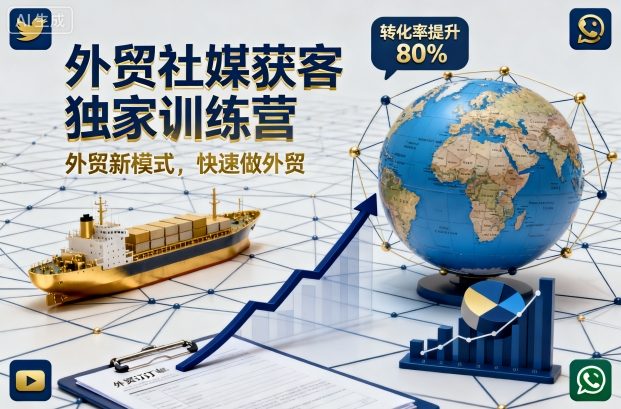 外贸社媒获客独家训练营，外贸新模式，快速做外贸-吾爱网创