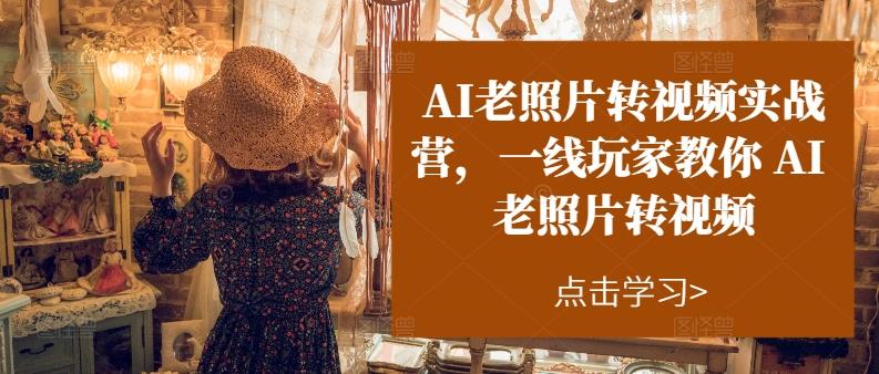 AI老照片转视频实战营，一线玩家教你AI老照片转视频-吾爱网创