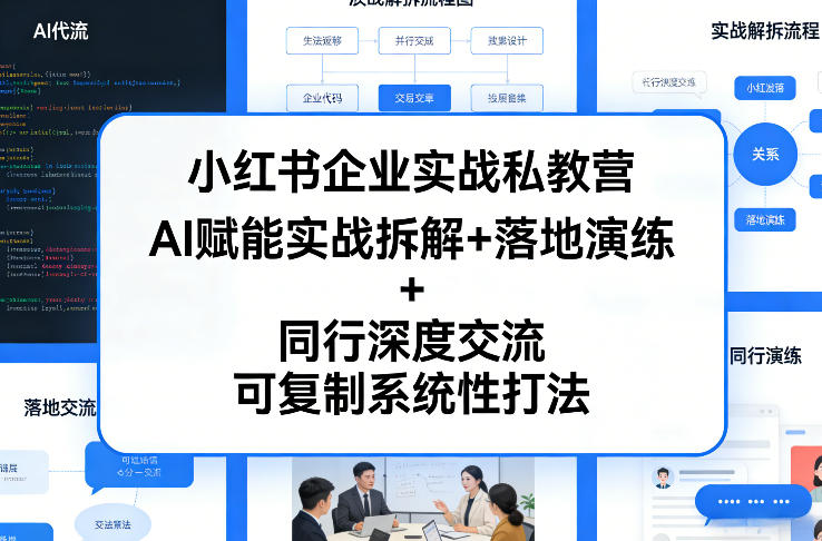 小红书企业实战私教营，AI赋能实战拆解+落地演练+同行深度交流，可复制系统性打法-吾爱网创