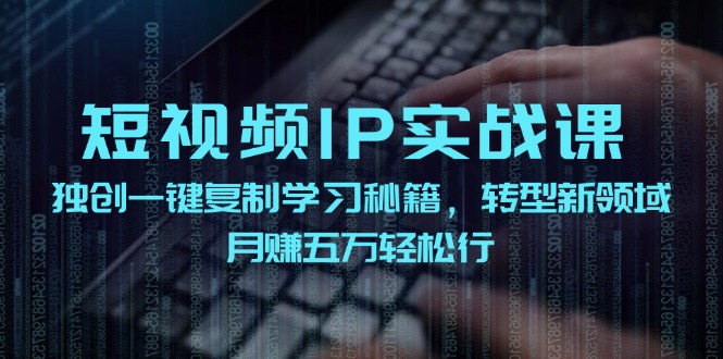 短视频IP实战课，独创一键复制学习秘籍，转战新领域，月赚五万轻松行-吾爱网创