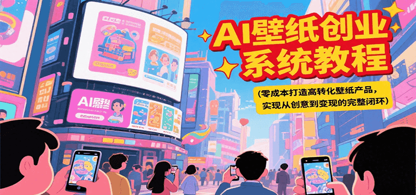 AI壁纸创业系统教程,零成本打造高转化壁纸产品,实现从创意到变现的完整闭环-吾爱网创