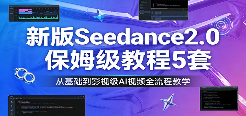 新版Seedance2.0保姆级教程5套:从基础到影视级AI视频全流程教学-吾爱网创
